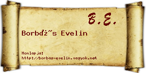Borbás Evelin névjegykártya